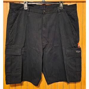 Wrangler Cargo Shorts Men Sz 40 Inseam 10" Black Relaxed Fit Pockets Cotton NWT‎